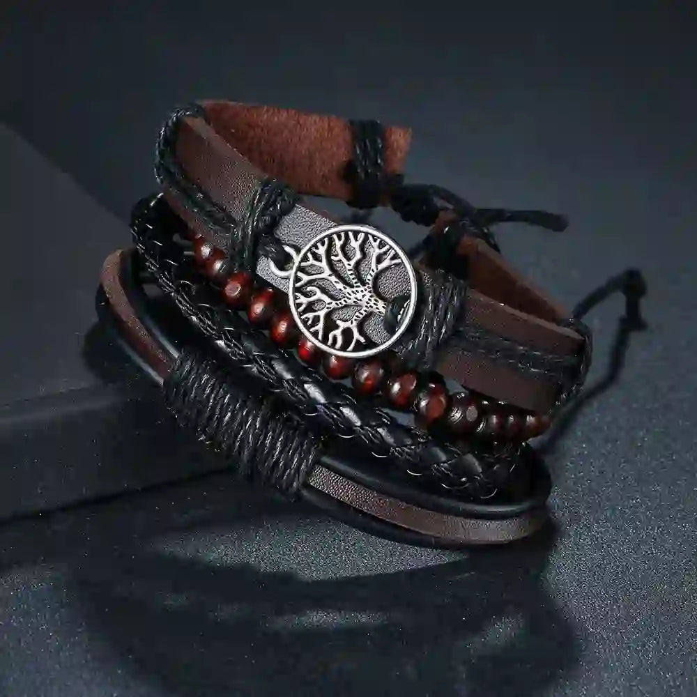 WorldNorse Tree Of Life Handmade Leather Bracelet