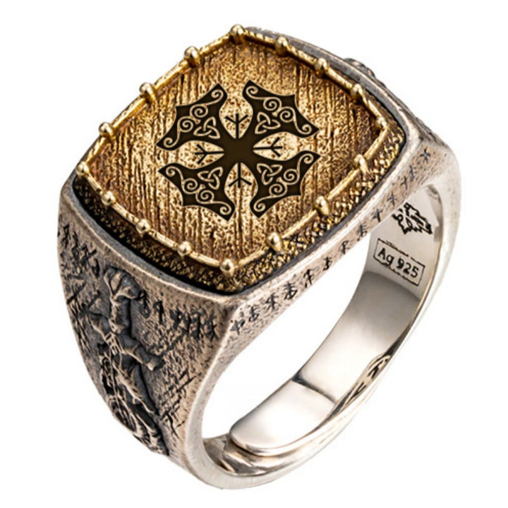 WorldNorse 925 Sterling Silver Valknut Viking Symbols Ring - Mjolnir - US 12 - image 12