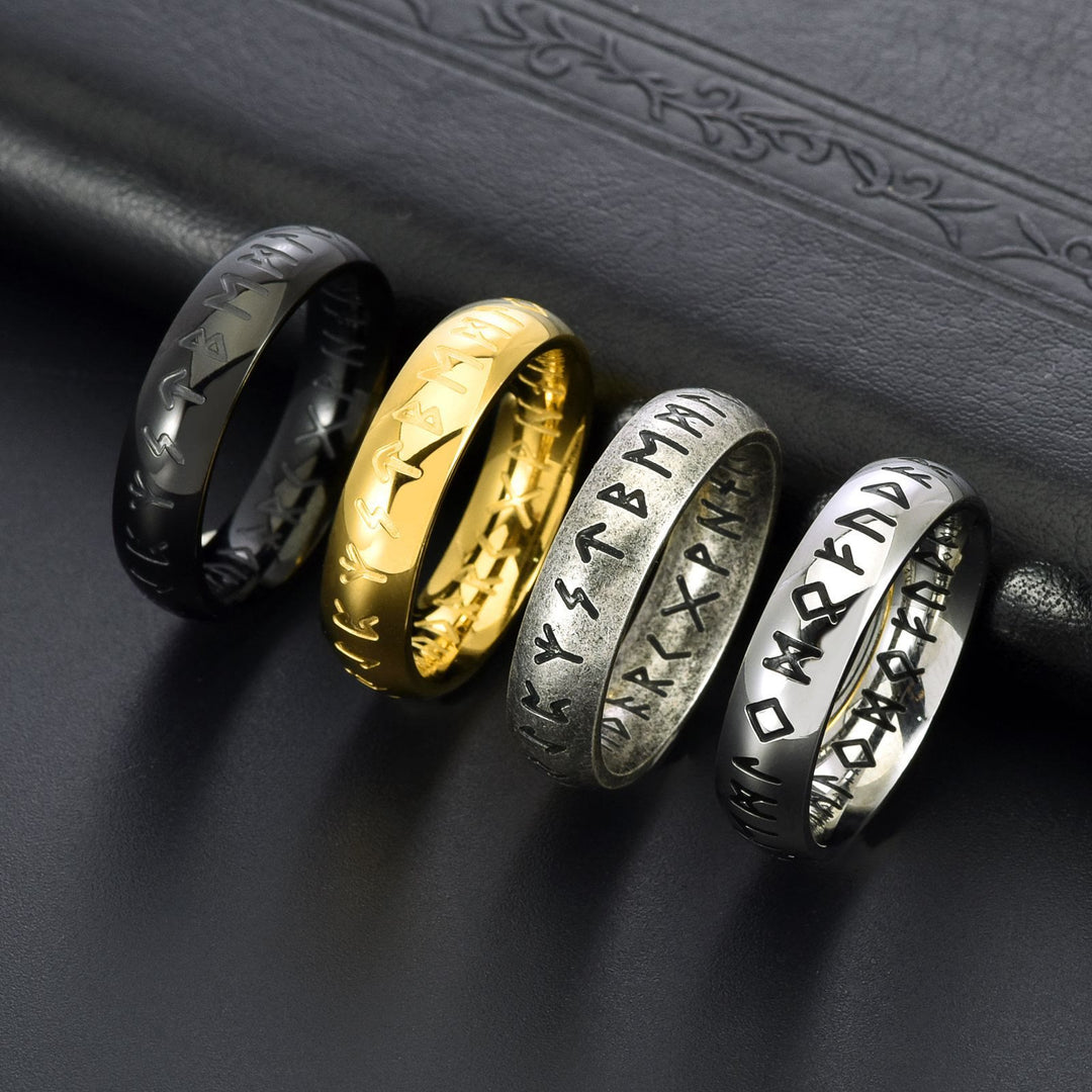 WorldNorse Viking Rune Stainless Steel Classic Ring