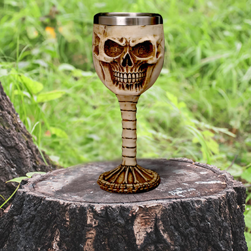 WorldNorse Resin Skull Bone Goblet