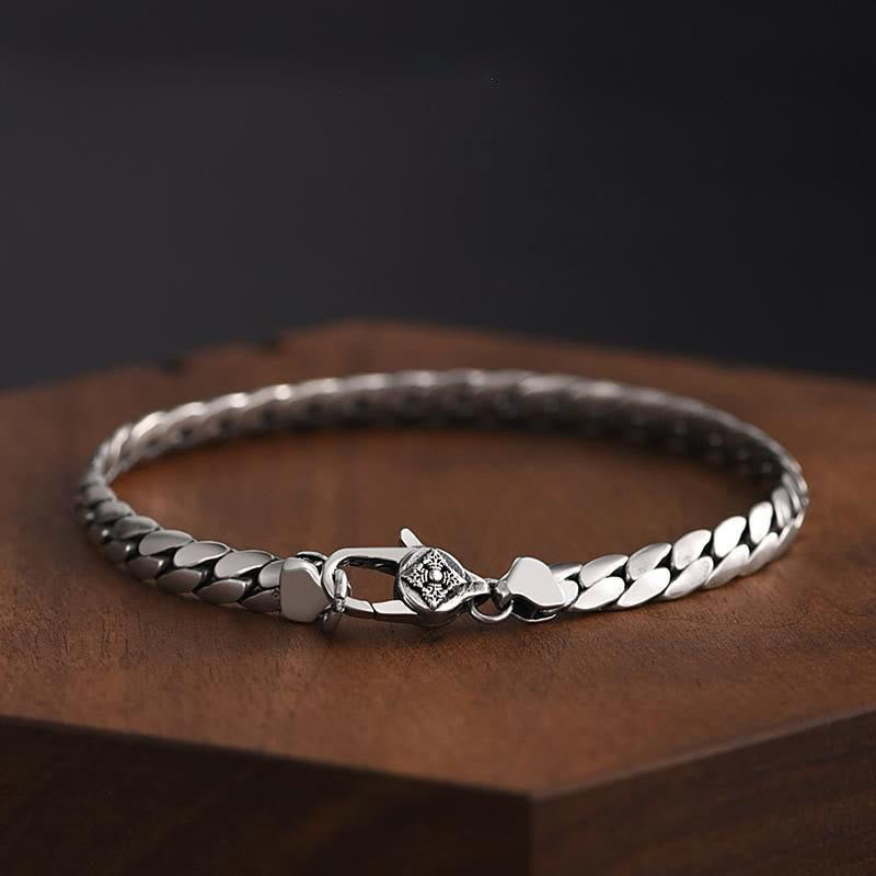 WorldNorse Flat Cuban Link Clasp Bracelet