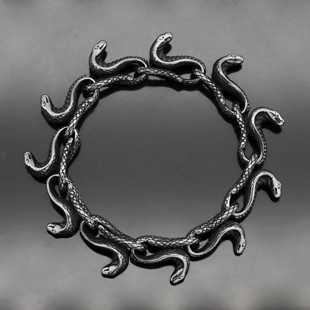 WorldNorse Gothic Snake Head Bracelet