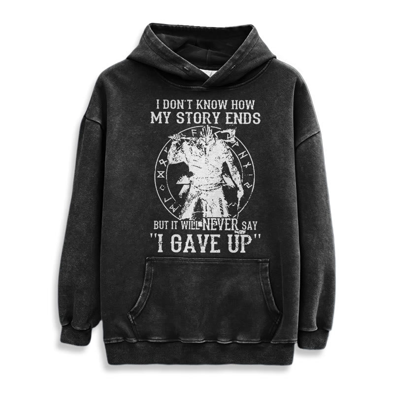 WorldNorse It Will Never Say ''I Gave Up'' Washed Hoodie - image 3
