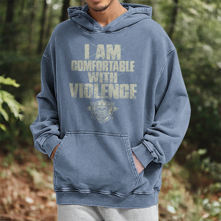 WorldNorse I Am Comfortable With Violence Washed Hoodie - image 25