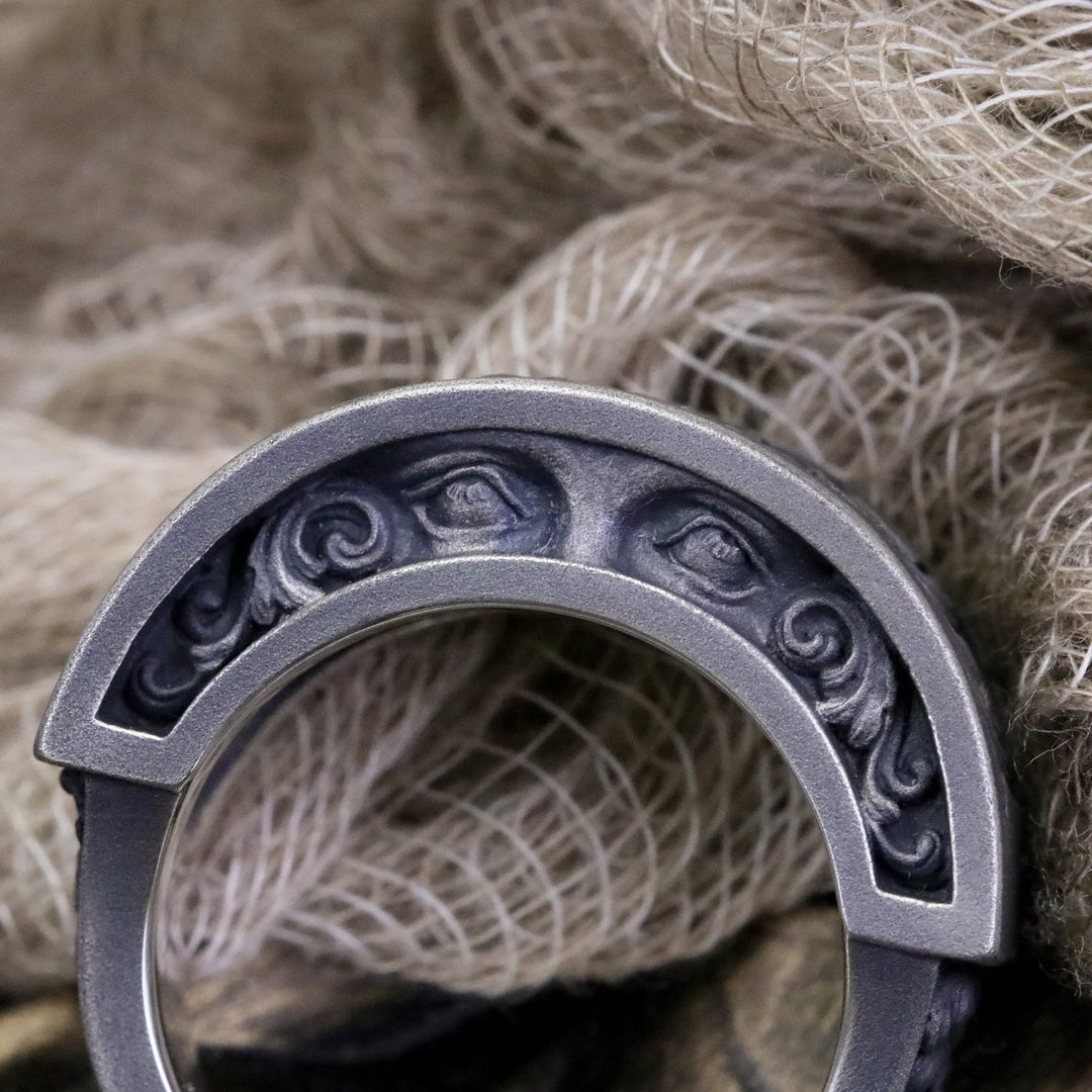 WorldNorse Dark Eye Engraved Ring