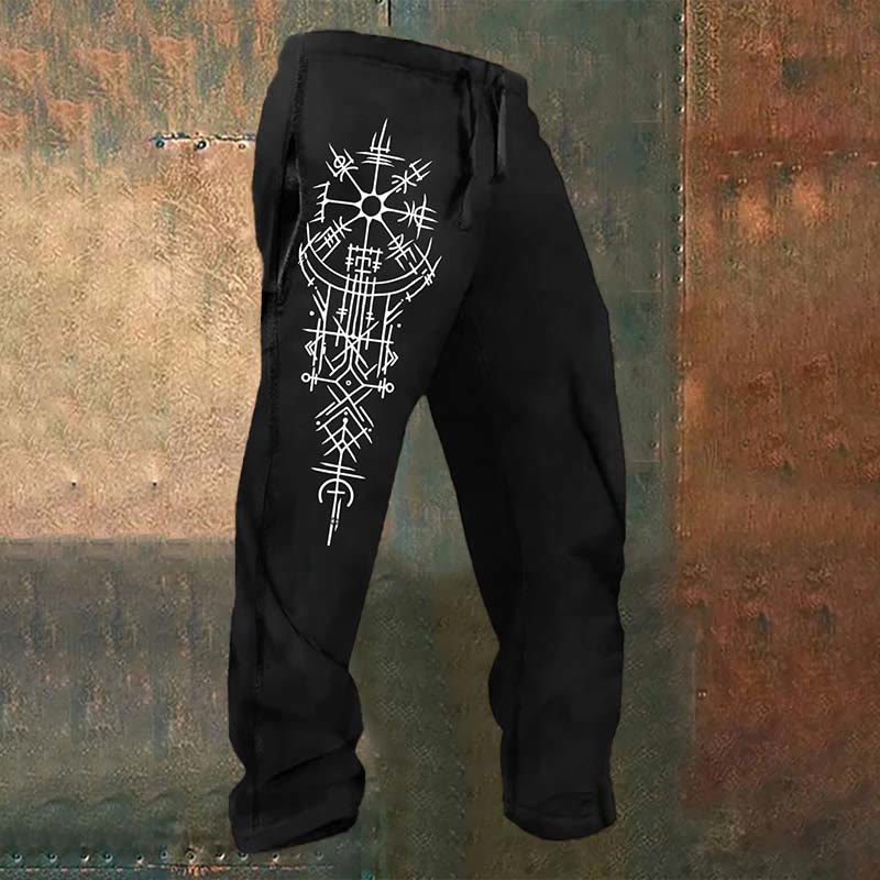 WorldNorse Nordic Runes Vegvisir Sweatpants - US/UK/AU52,EU62 (6XL) - image 1