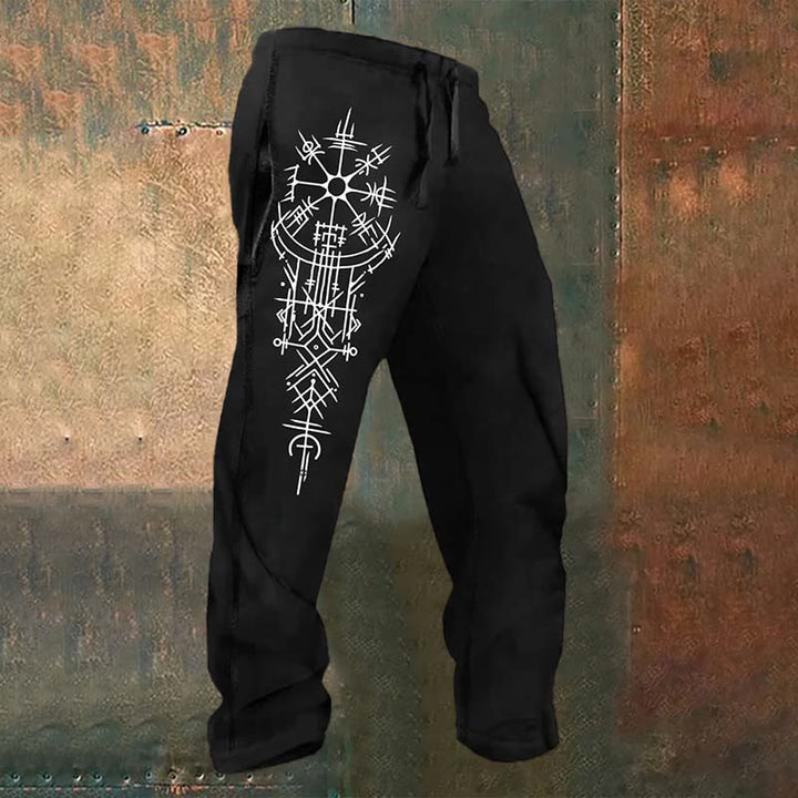 WorldNorse Nordic Runes Vegvisir Sweatpants - US/UK/AU52,EU62 (6XL) - image 1