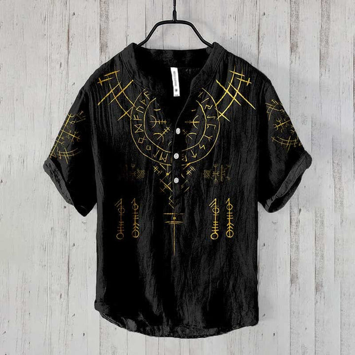 WorldNorse Viking Helm of Awe Rune Casual Shirt - Black - US/UK/AU50,EU60 (5XL) - image 2