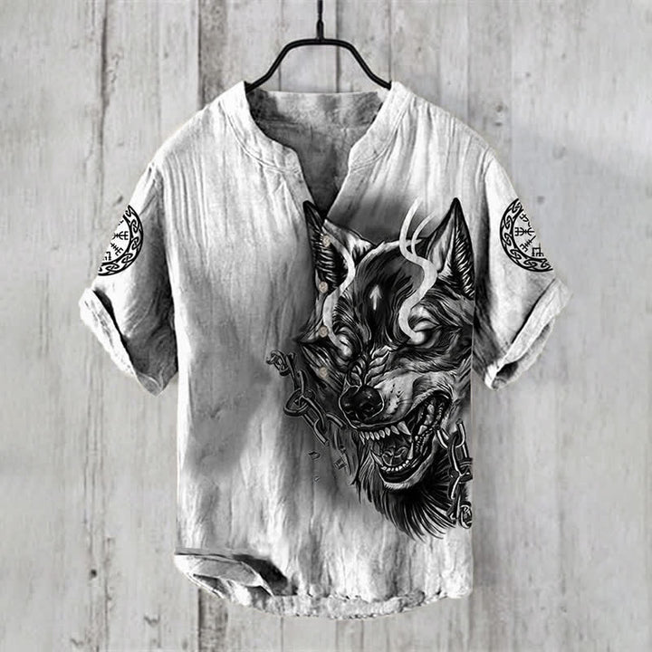 WorldNorse Viking Wolves Yggdrasil Celtic Knot Casual Shirt - US/UK/AU50,EU60 (5XL) - image 1