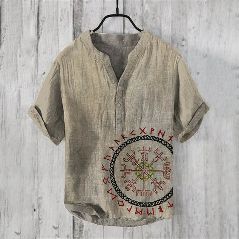 WorldNorse Viking Vegvisir Rune Celtic Knot Casual Shirt - US/UK/AU50,EU60 (5XL) - image 1