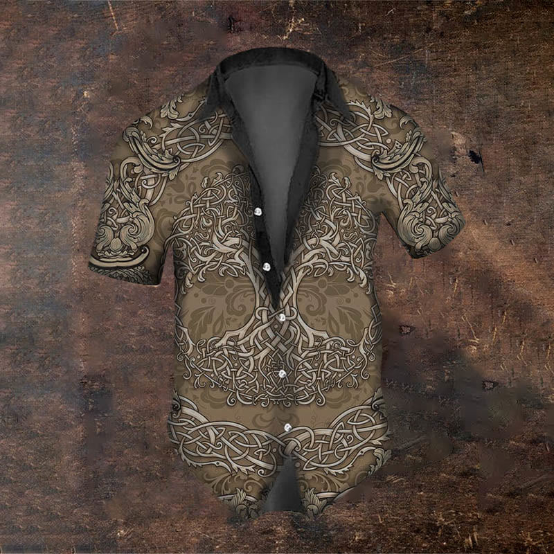 WorldNorse Yggdrasil Celtic Knot Short Sleeve Shirt