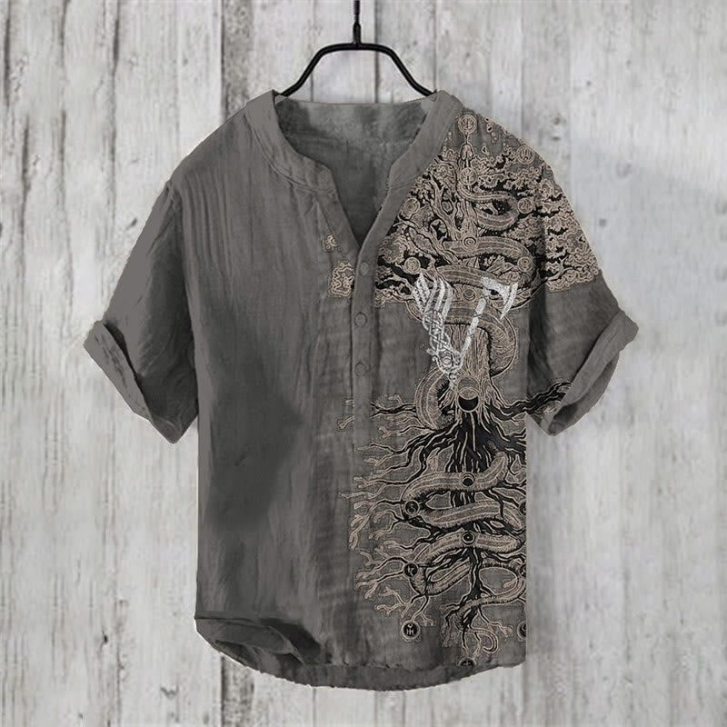 WorldNorse Tree of Life Viking Axe Casual Shirt - US/UK/AU50,EU60 (5XL) - image 1