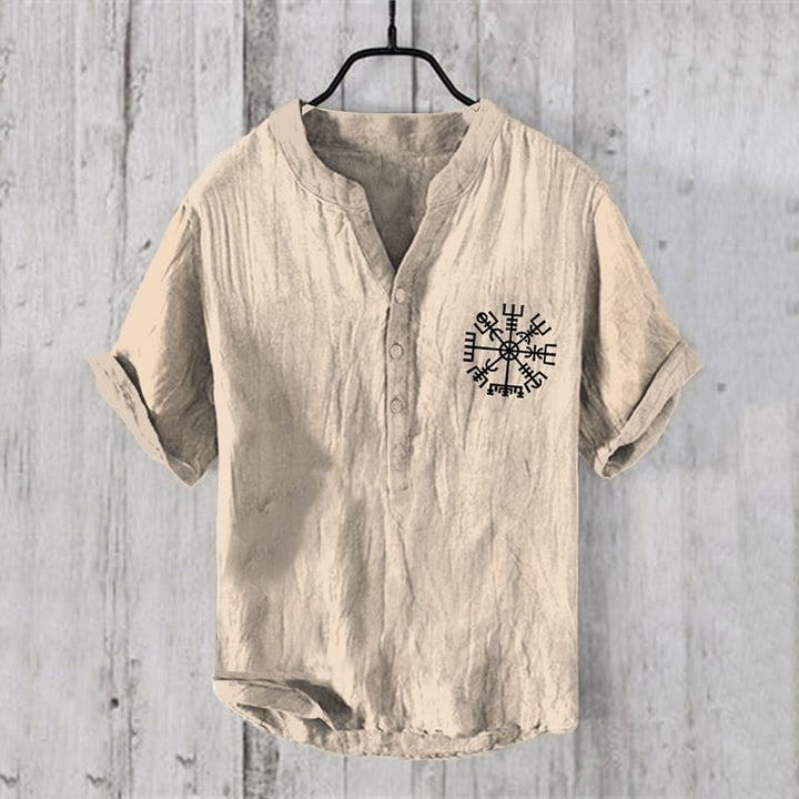 WorldNorse Vegvisir Henry Collar Casual Shirt - US/UK/AU50,EU60 (5XL) - image 1