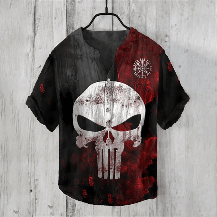 WorldNorse Blood Stained Aura Skull Casual Shirt - US/UK/AU50,EU60 (5XL) - image 1