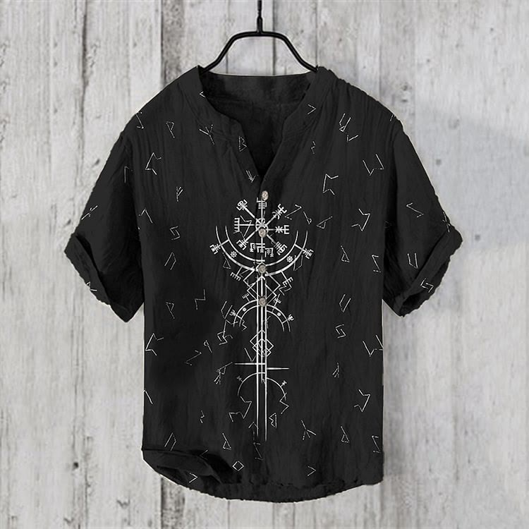 WorldNorse Rune Compass Vegvisir Casual Shirt - US/UK/AU50,EU60 (5XL) - image 1