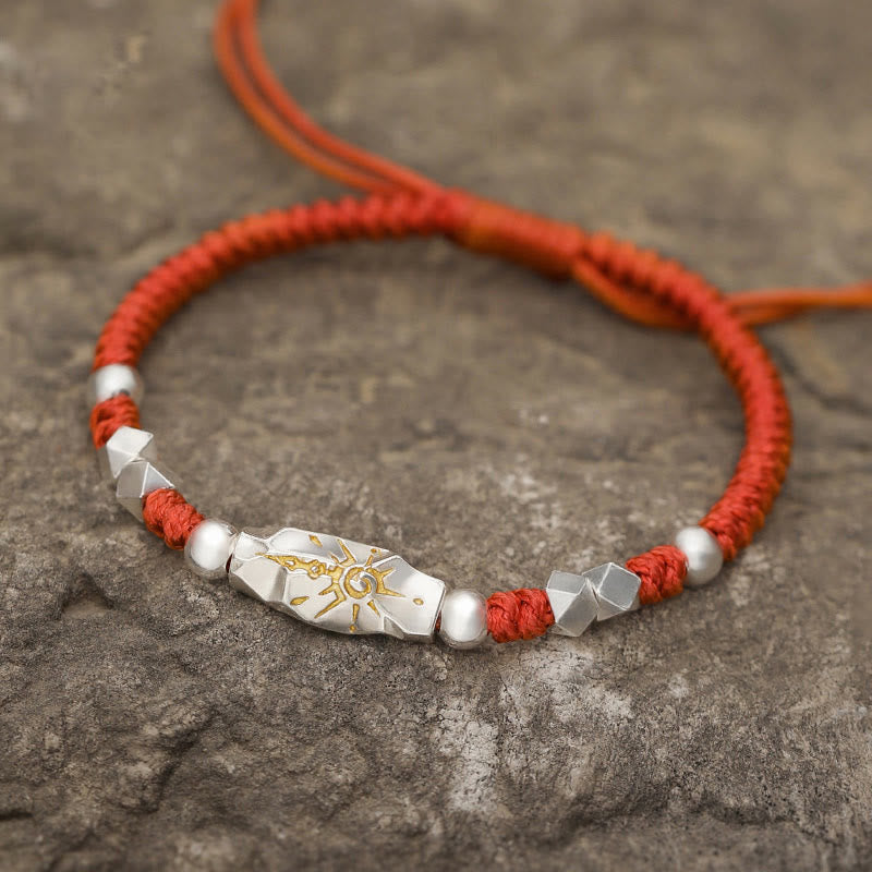 WorldNorse 925 Sterling Silver Wish Emblem Hammered Braceket