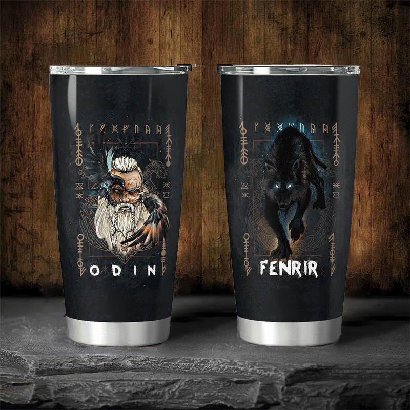 WorldNorse Nordic Odin God Wolf Fenrir Tumbler