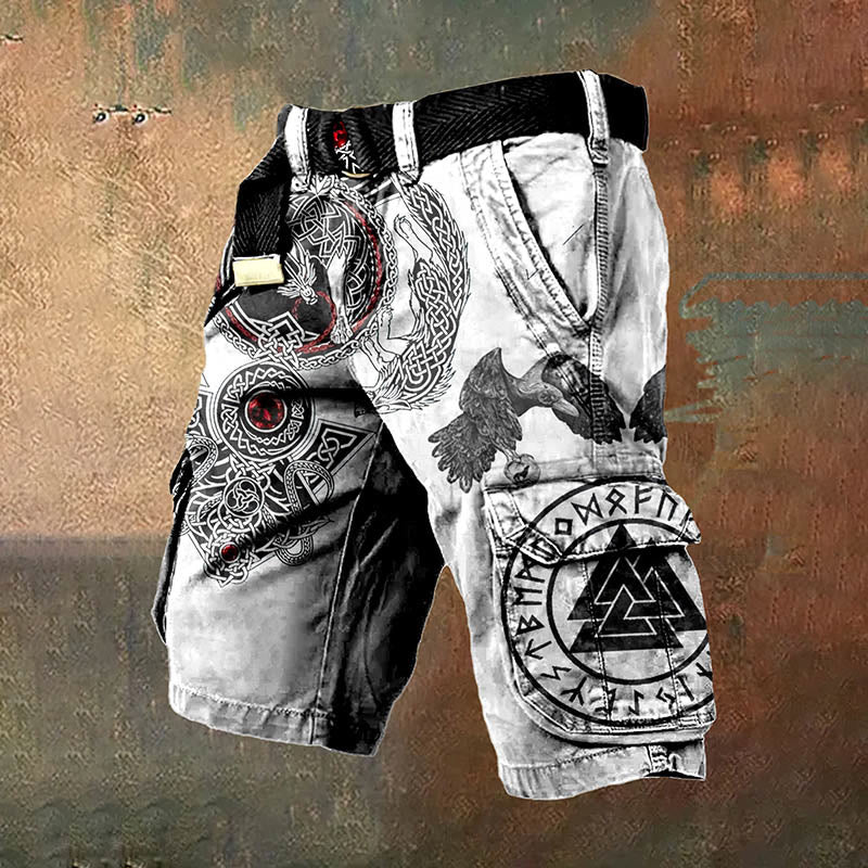 Worldnorse  Valknut Rune Raven Cargo Shorts - US/UK/AU50,EU60 (5XL) - image 1