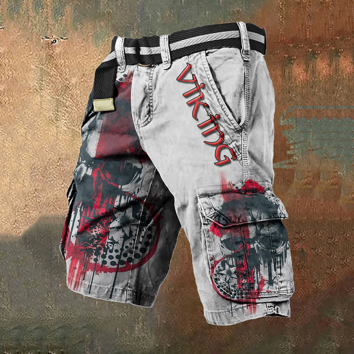 WorldNorse Viking Raven Skull Head Cargo Shorts - US/UK/AU50,EU60 (5XL) - image 1
