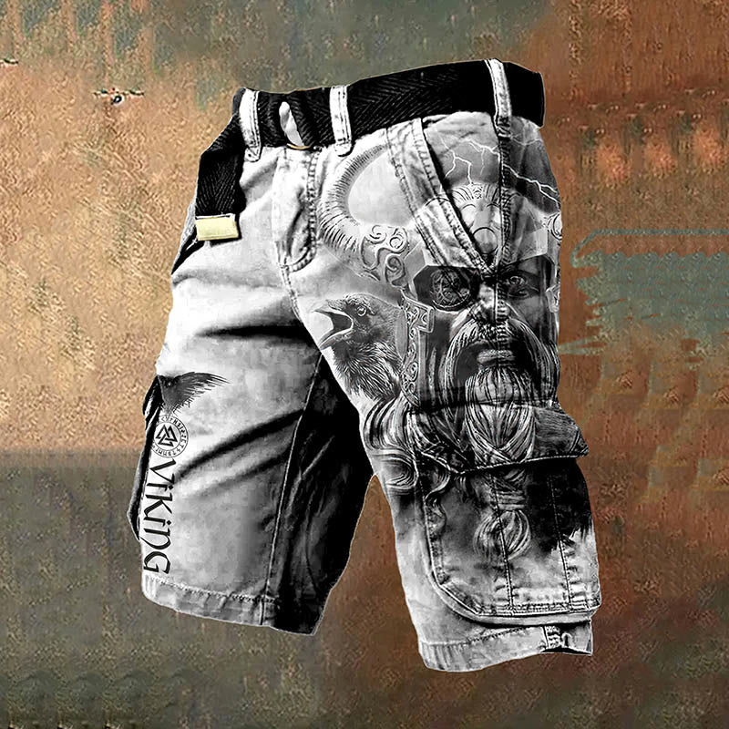 WorldNorse Viking Warrior Raven Valknut Cargo Shorts - US/UK/AU50,EU60 (5XL) - image 1