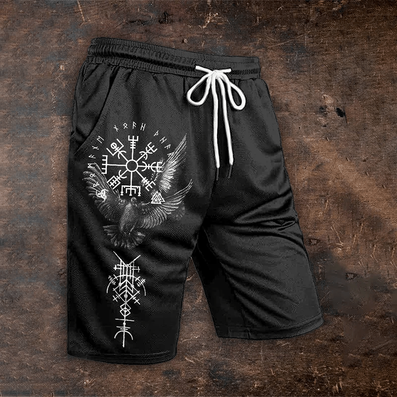 WorldNorse Vegvisir Valknut Wingspan Eagle Casual Shorts