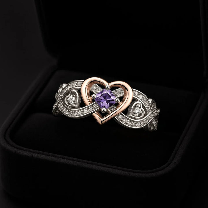 WorldNorse Freyja’s Heart Amethyst Love Knot Ring - image 1