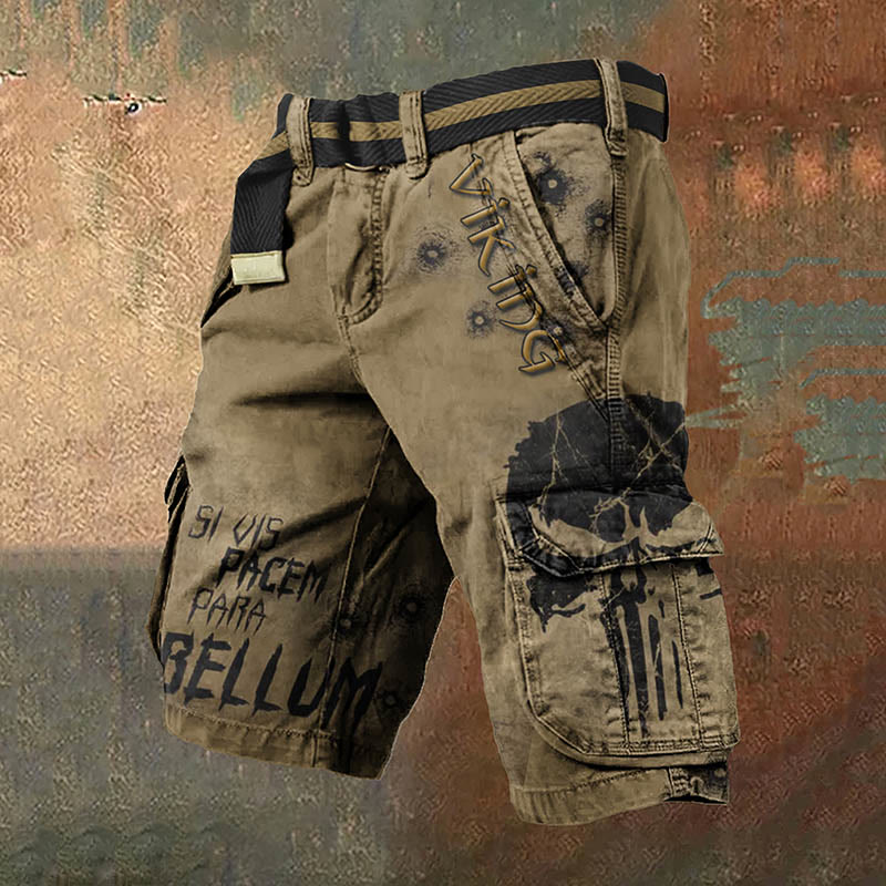 WorldNorse Skull And Latin Quote Cargo Shorts - US/UK/AU50,EU60 (5XL) - image 1