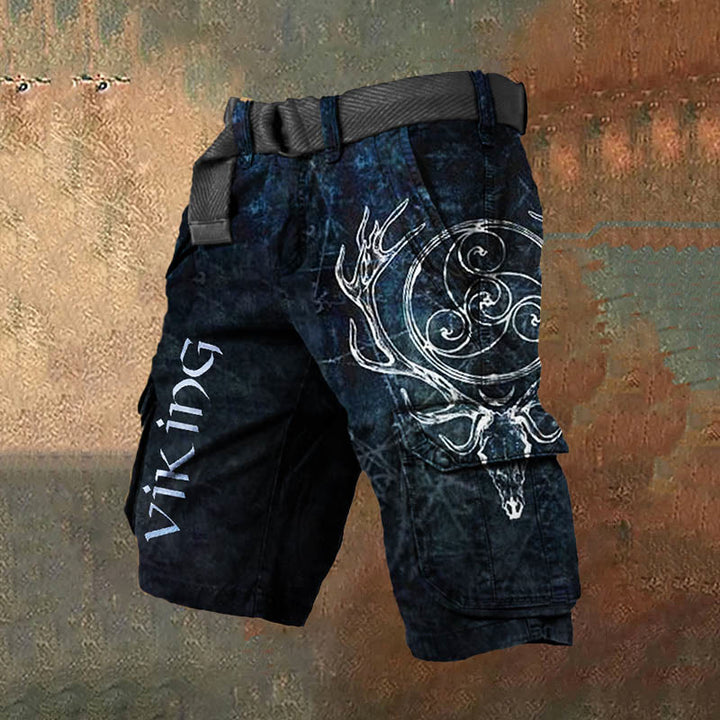 WorldNorse Viking Printed Blue Cargo Shorts - US/UK/AU50,EU60 (5XL) - image 1