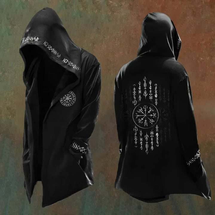 WorldNorse Men's Viking Vegvisir Rune Hooded Jacket - US/UK/AU48,EU58 (4XL) - image 0