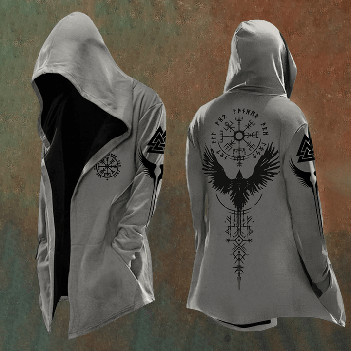WorldNorse Raven Vegvisir Totem Hooded Jacket - US/UK/AU48,EU58 (4XL) - image 0