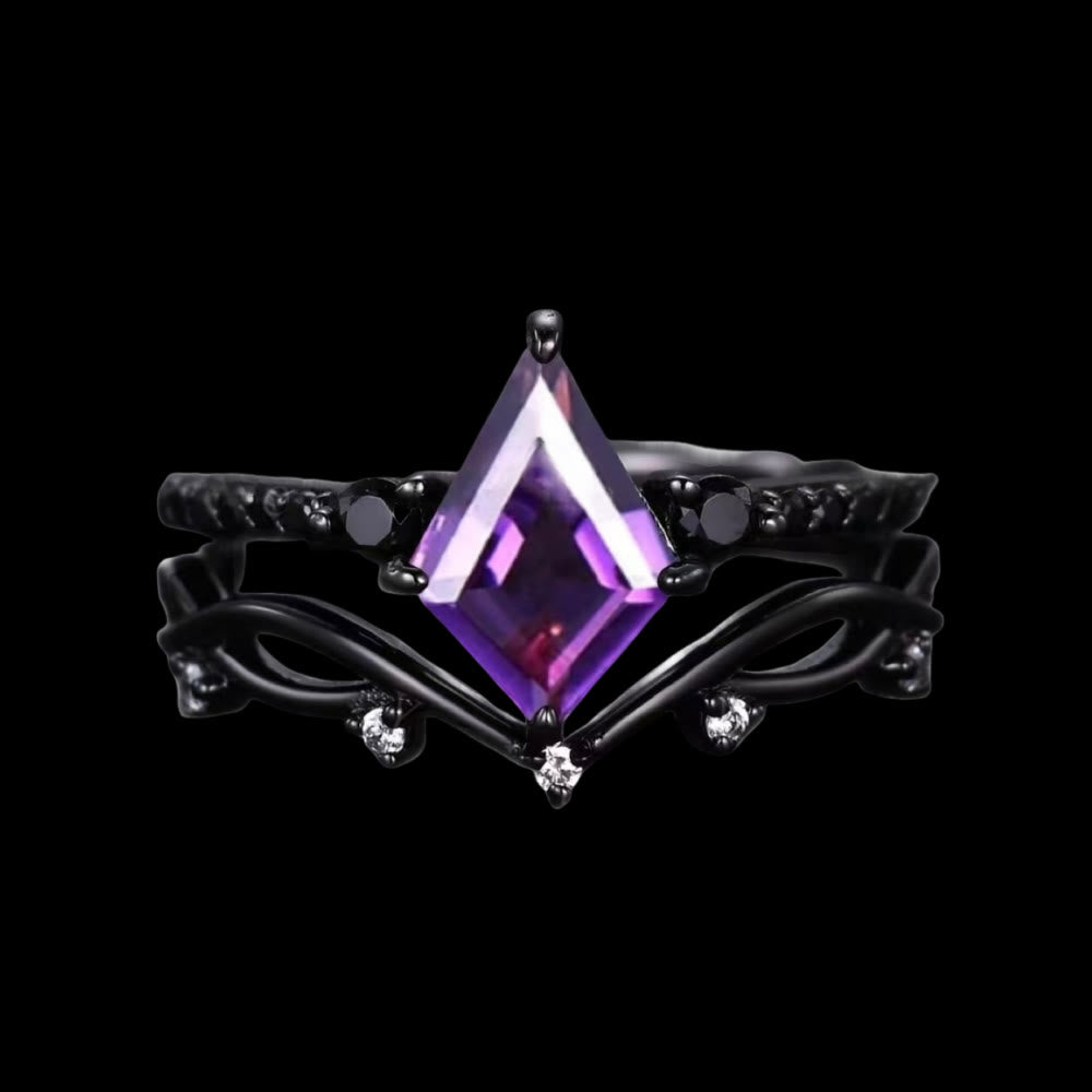 WorldNorse Norse Midnight Magic Ring Set - Amethyst - US 10 - image 0