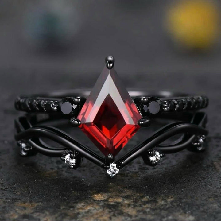 WorldNorse Norse Midnight Magic Ring Set - Ruby - US 10 - image 6