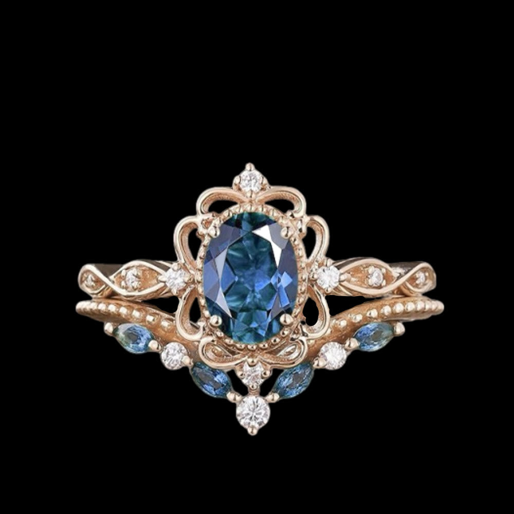 WorldNorse Elven Roots Of Yggdrasil Ring - Sapphire - US 10 - image 6