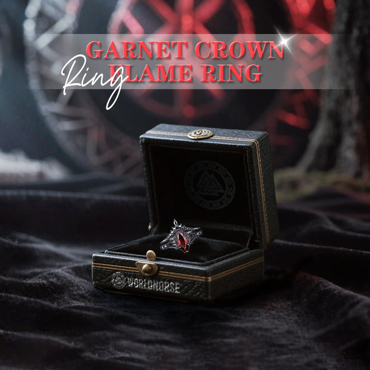 WorldNorse Garnet Crown Flame Ring - image 2