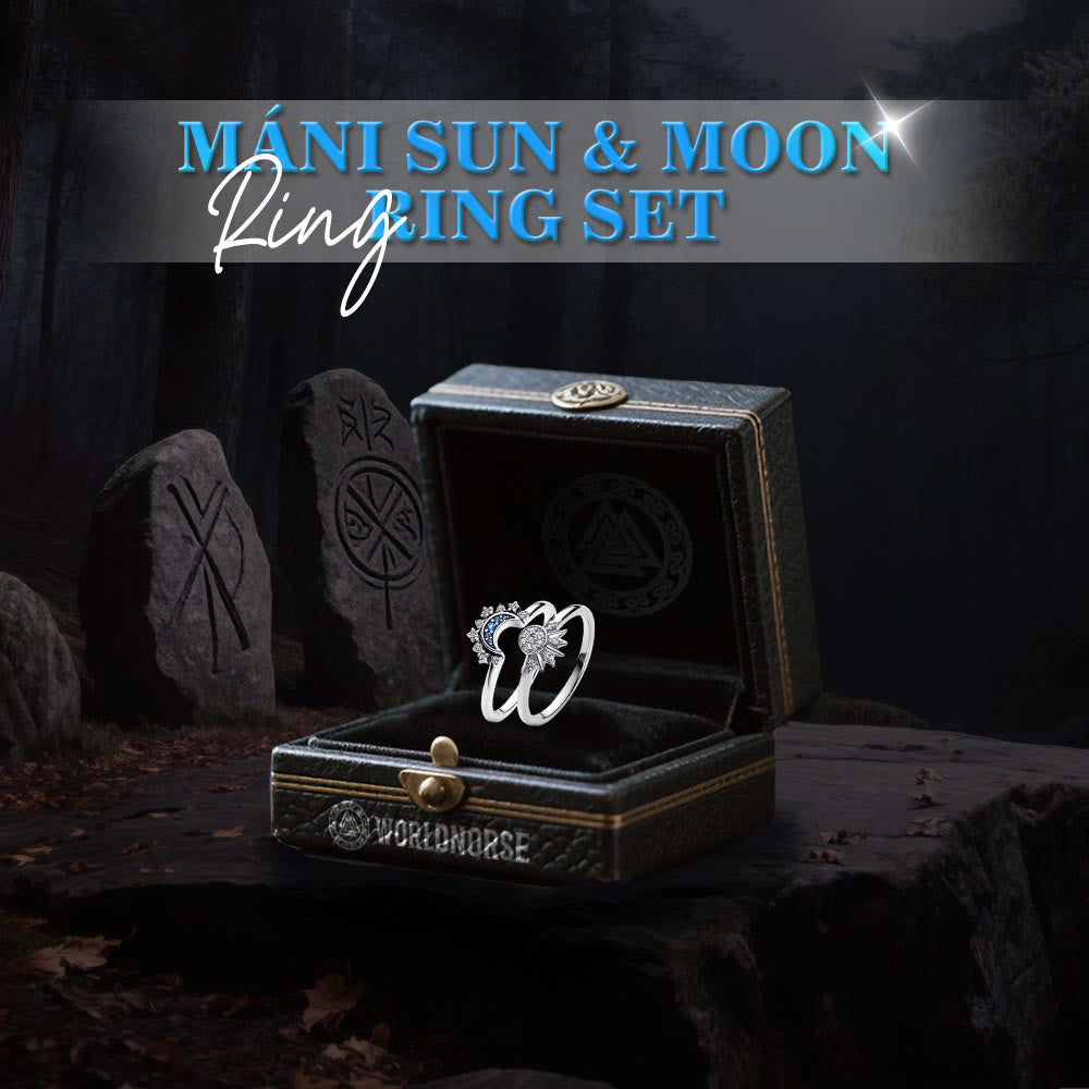 WorldNorse Máni Sun & Moon Ring Set - image 7