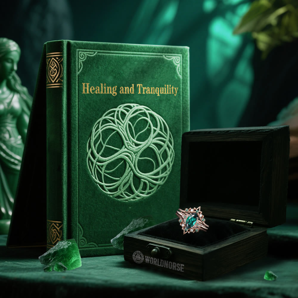 WorldNorse Eir's Emerald Grace Ring - image 3