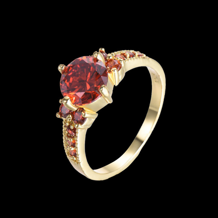 WorldNorse Midnight Blossom of Freyja Ring - Garnet#Gold - US 10 - image 14