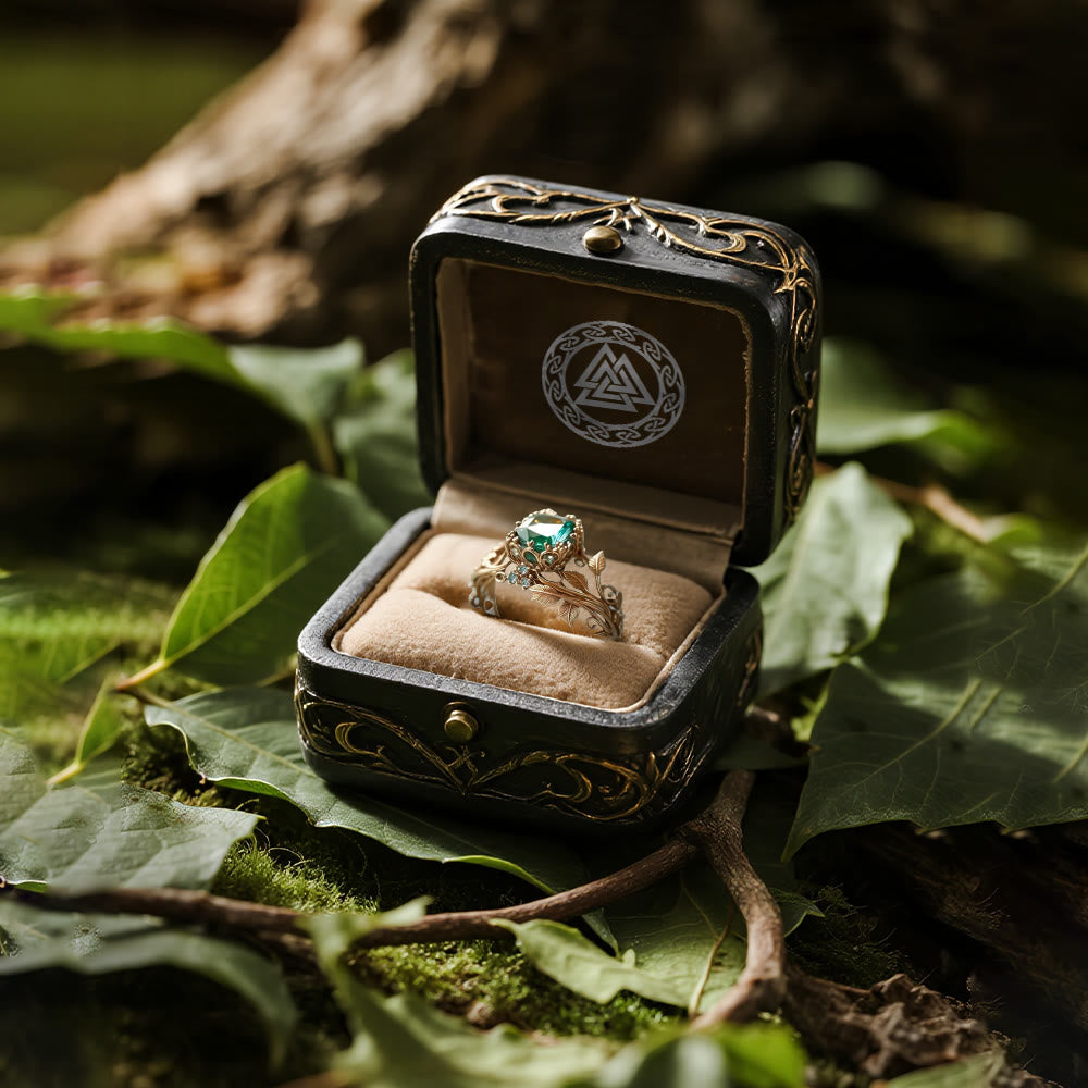 WorldNorse Emerald Yggdrasil Ring - image 9