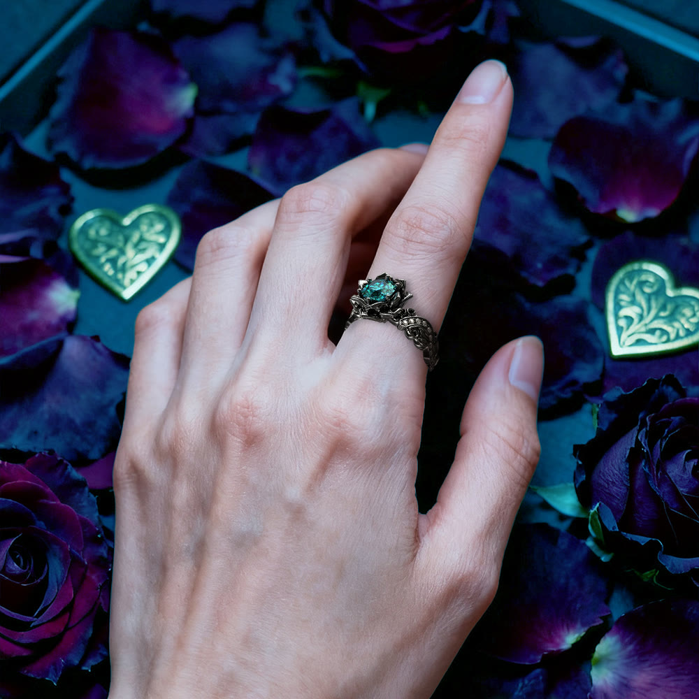 WorldNorse Black Rose Blossom Ring - image 1