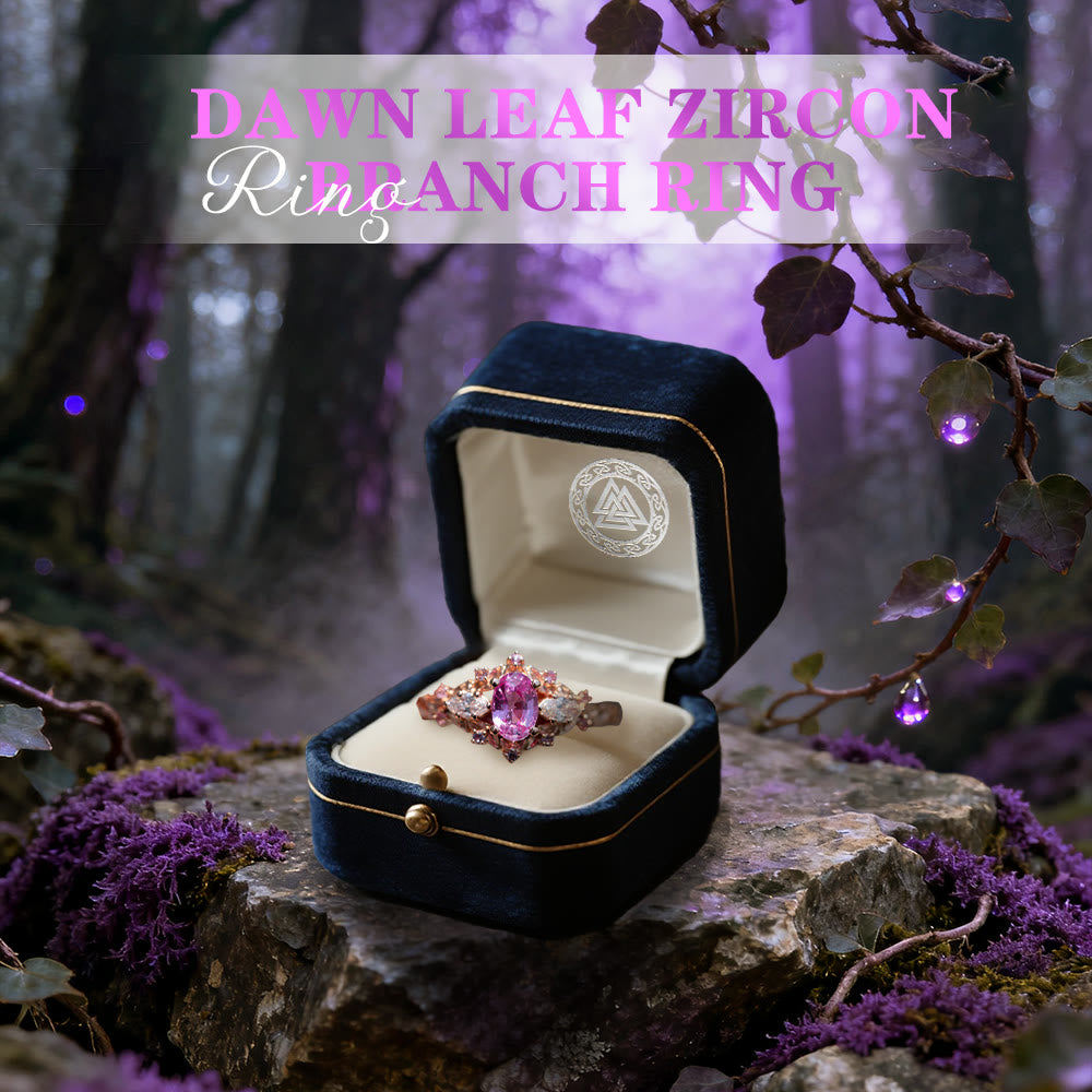 WorldNorse Dawn Leaf Zircon Branch Ring - image 2