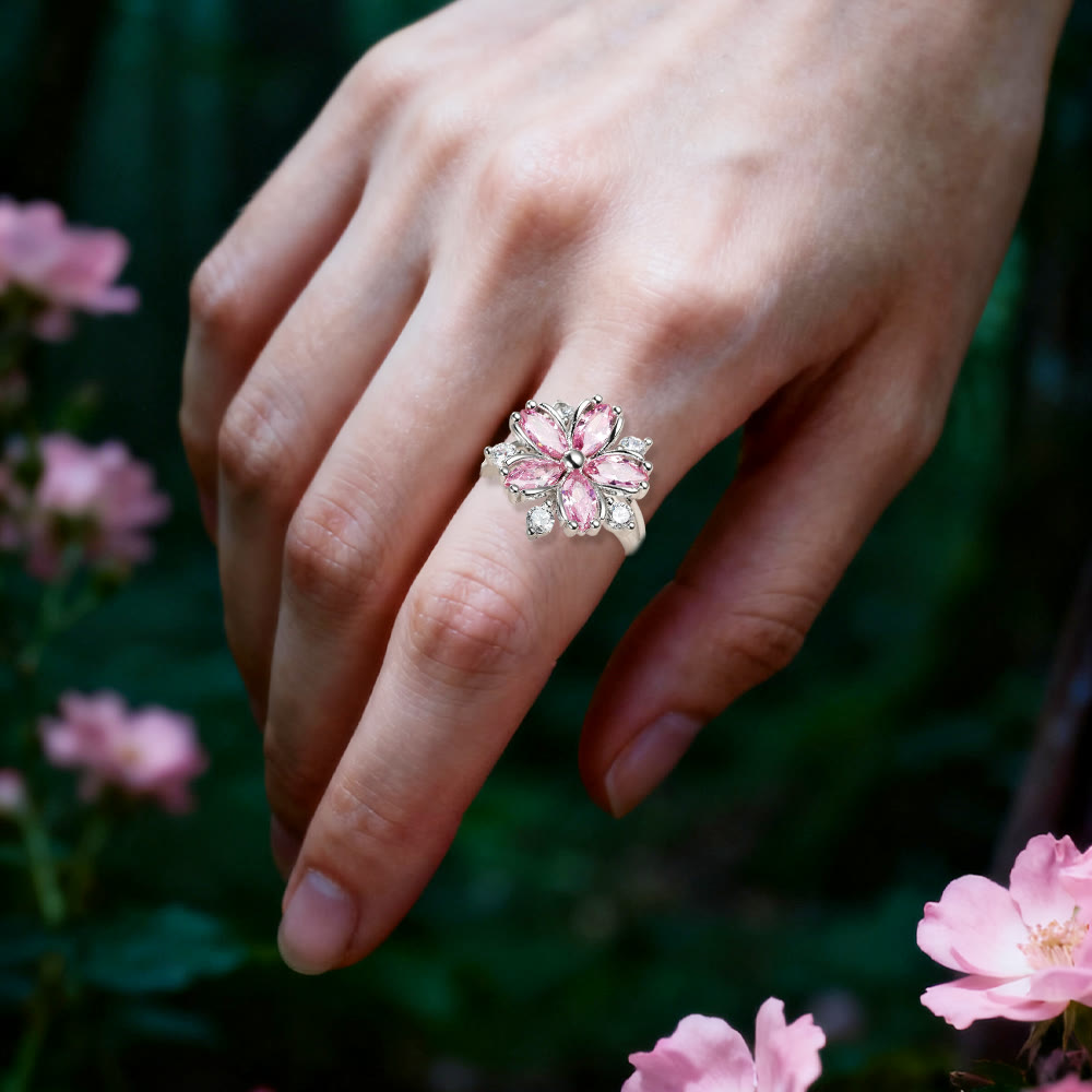WorldNorse Pink Crystal Love Flower of Renewal Ring - image 1
