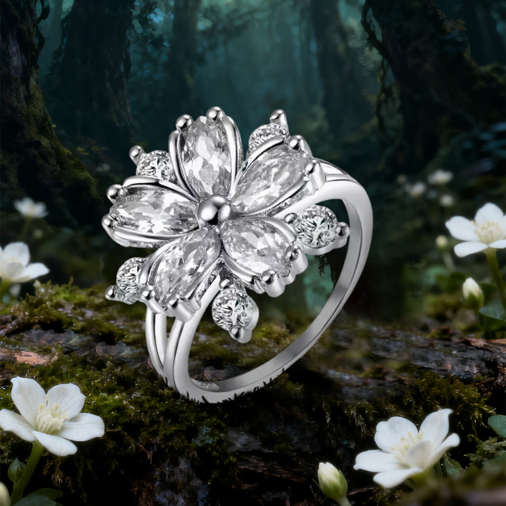 WorldNorse Pink Crystal Love Flower of Renewal Ring - White - US 12 - image 5