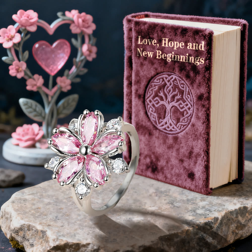 WorldNorse Pink Crystal Love Flower of Renewal Ring - image 3