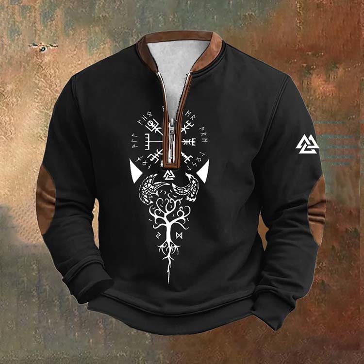 WorldNorse Celestial Yggdrasil Rune Valknut Zipper Sweatshirt - US/UK/AU52,EU62 (6XL) - image 0
