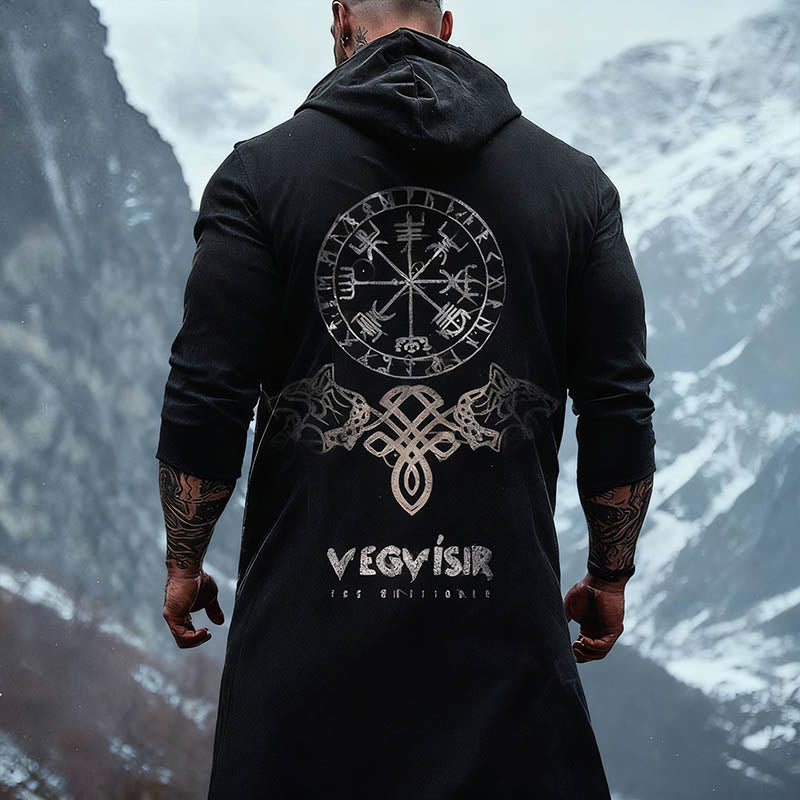 WorldNorse Vegvisir Wolf Navigator Hooded Cloak Coat - US/UK/AU52,EU62 (6XL) - image 0