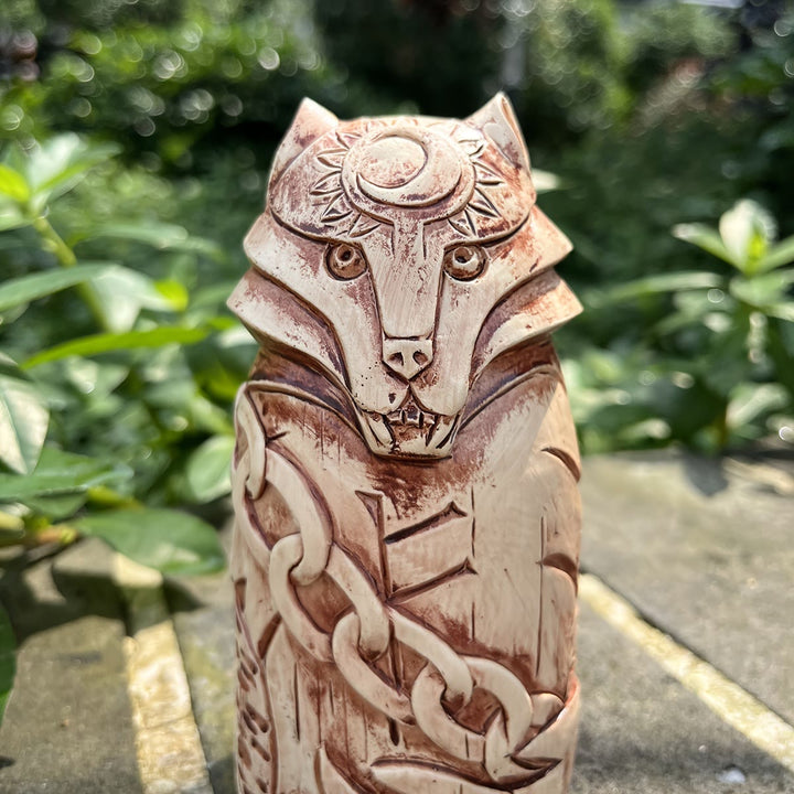 WorldNorse Celestial Chain Wolf Rune Statue Decoration - image 5