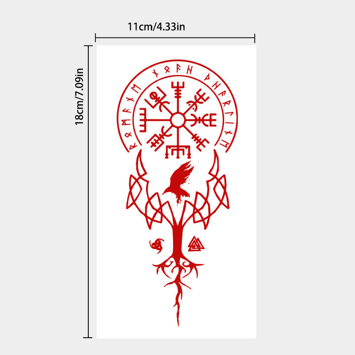 WorldNorse Rune Raven Yggdrasil Waterproof Tattoo Stickers - image 3