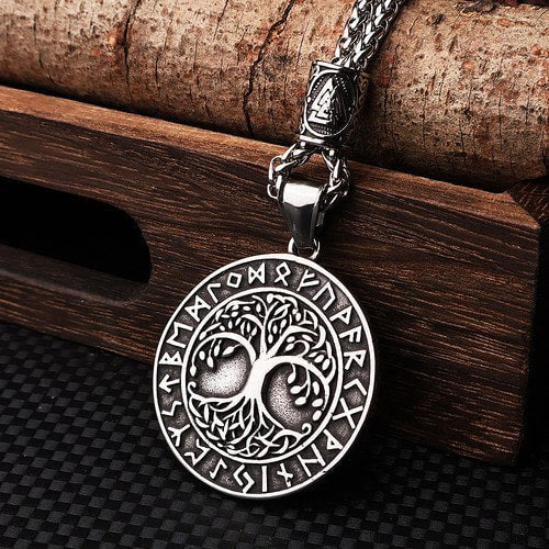 WorldNorse Yggdrasil Tree Of Life Around Rune Necklace