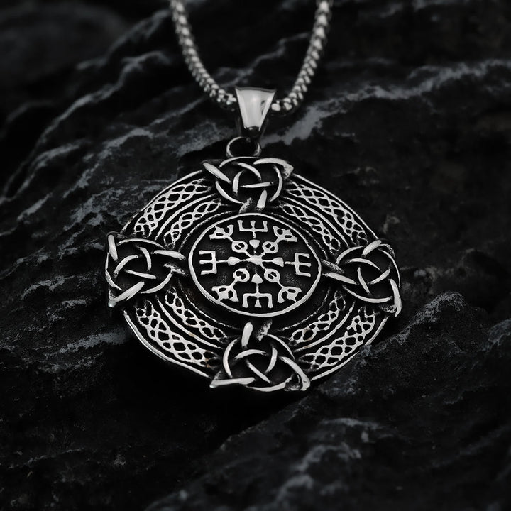 WorldNorse Vegvisir Celtic Knot Triple Necklace