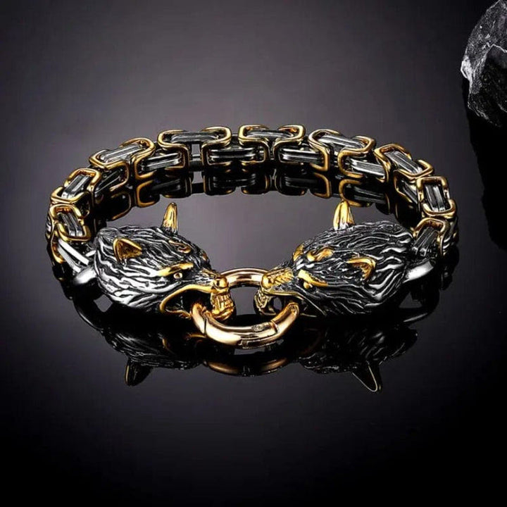 WorldNorse Nordic Geri And Freki Wolves Bracelet
